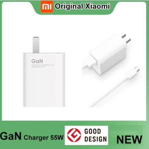 Original Xiaomi GaN 55W Fast Charger USB Type-C Smart Output PD Travel Charger 20V=2.5A 11V=5A Max Quick Charge For Smart Phone