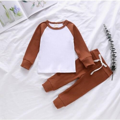 Autumn Winter Newborn Baby Girl Boy Clothes Lounge Set Long Sleeve Top Pants Babysuit for 6 12 18 Month Kids Children Outfit