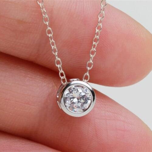 Fashion Zircon Necklace Jewelry Women Gold Silver Color Necklace &Pendant On Neck Collier Femme
