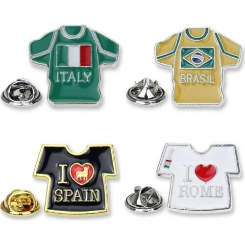 Commemorative metal national team sportswear flag badge for children DIY decorative doll pin accessories
