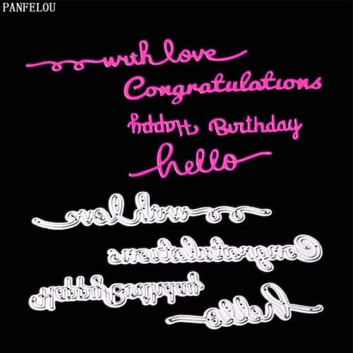 PANFELOU Text suit metal craft paper die cutting dies for Scrapbooking/DIY Easter wedding Embossing mould cards