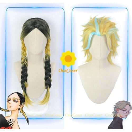 Tokyo Revengers Haitani Ran Haitani Rindo Cosplay Wig Braids Hair Rokuhara Tandai Heat Resistant Fiber Hair + Free Wig Cap