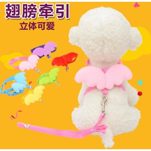 Adjustable Pet Wings Collar with Rope Pet Dog Cat Chest Straps Traction Collar Leashes Straps Set Pets Supplies