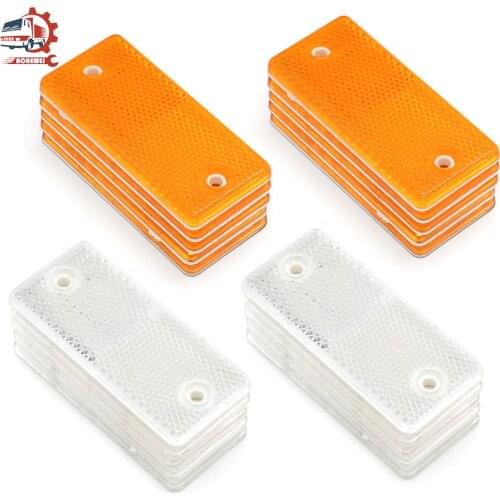 AOHEWEI 4 6 8 pack Self Adhesive Reflectors Rectangular Stick-on Safety Rear Reflective Gate Posts Fence for Trailer Caravan