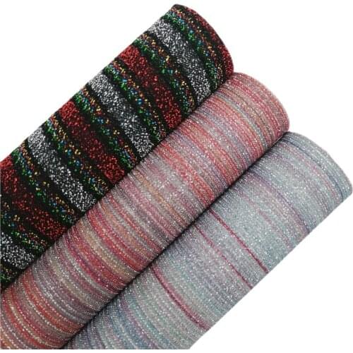 Mesh Glitter Vinyl Fabric Sheet Felt Backing Synthetic Leather Faux Vinil For Bows Earrings Bags DIY A4 SIZE 6S95A