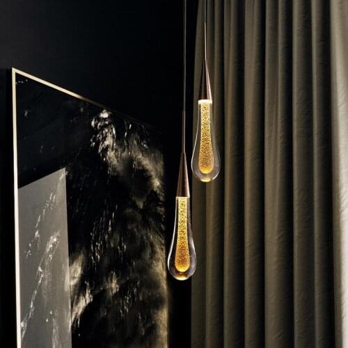 Modern Crystal Glass Led Pendant Lights Living Room Dining Room Villa Hanging Lamps Restaurant Home Decor Lamp Indoor Lighting