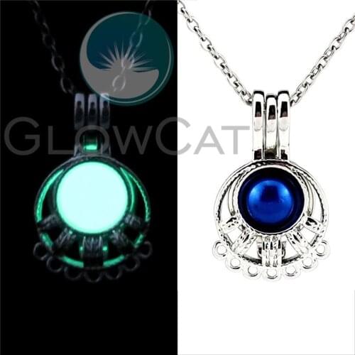 Filigree Pendant Glow in the Dark 2 Colors Luminous Charm Choker Pendants Necklaces GG975