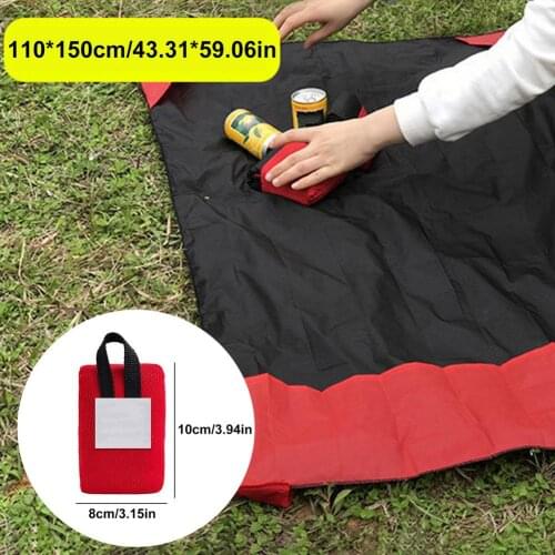 29/43" Ultra-thin Waterproof Pocket Camping Mat Folding Camping Tent Mattress Climb Outdoor Beach Mat Camping Picnic Blanket