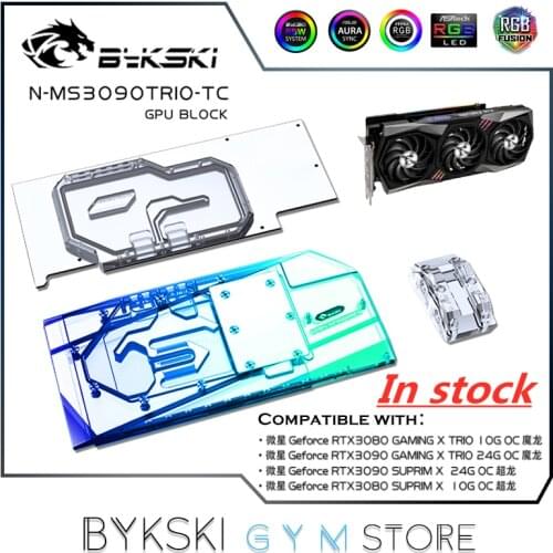 Bykski Dual Active Cooling GPU Backplate Water Block For MSI RTX3080/3090 GAMING X TRIO,Backside Double Cooler N-MS3090TRIO-TC