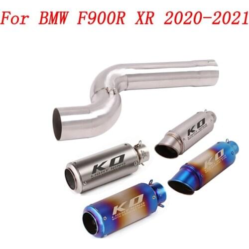 Slip On Motorcycle Exhaust Mid Connect Tube And 51mm Vent Pipe Stainless Steel Exhaust System For BMW F900R XR 2020-2021