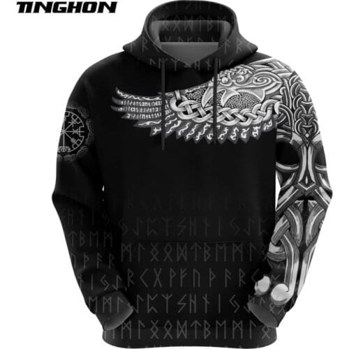 XS-7XL Vikings The Raven Tattoo All-Over Print 3D Hoodie and Sweatshirt Harajuku Fashion hoodies Unisex Casual Jacket pullover
