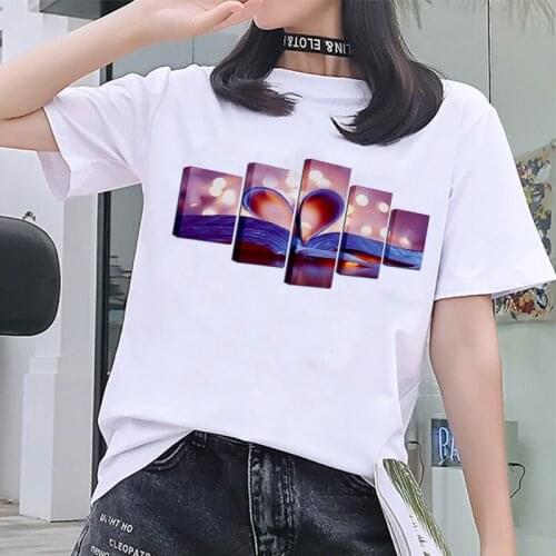 2020 New Summer fashion Women T-shirt Harajuku Art pattern Printing Female Tshirt Leisure Short Sleeve O Neck white T shirt Top