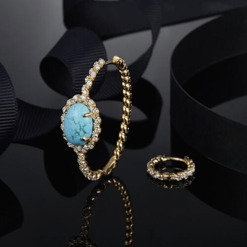 SLJELY Luxury Brand 925 Sterling Silver Asymmetric Turquesa AB Earrings Micro Pave Cubic Zirconia Stones Women Fine Jewelry