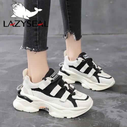LazySeal Big Size 43 Height Increasing Tassel Ankle Boots Shoes Women Soft Sole Lace-Up Walking Shoes Platform Sneakers