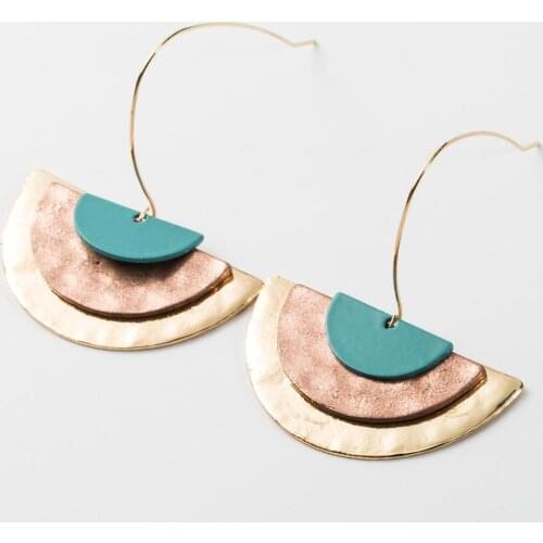 AENSOA Unique Metal Drop Earrings For Women Irregular Statement Splice Dangle Earrings Fashion Jewelry Gift Wholesale