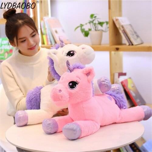 1pc 60-110cm Giant Kawaii Unicorn Plush Toys Soft Stuffed New Cartoon Unicorn Dolls Cute Animal Horse Toy for Children Girl Gift