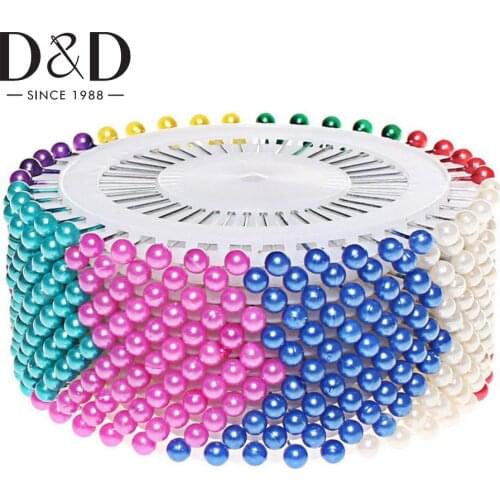 200Pcs Straight Head pins Colorful Round Pearl Head Dressmaking Quilting Pins Corsage Pin for Crafts Sewing Decoration Tools