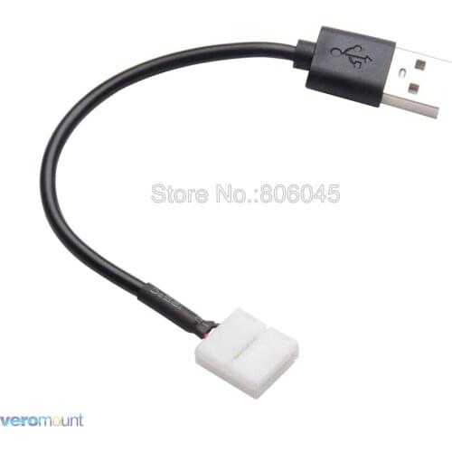 5pcs/lot 2Pin 5V LED Strip USB Connector Strip to Power Adaptor for DC 5V 8mm 10mm 5050 3528 2835 IP20 IP65 LED Strips