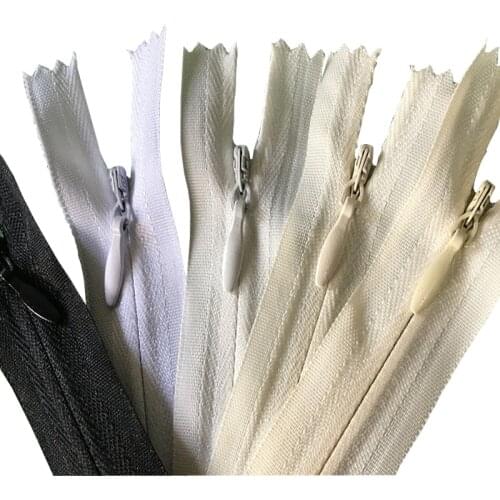 5 Pcs 25cm 3# Color Closed Tail Nylon Invisible Zipper For Sewing Toy/Pillow/Cushion/Skirt Zip Sewing Accessories