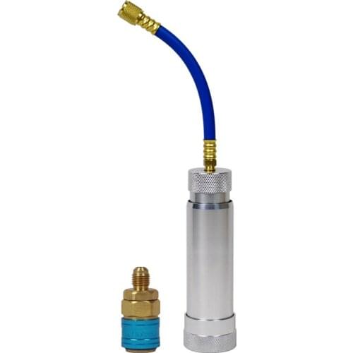 A/C Oil/Dye Injector 60Ml 2Oz with R134a Low Side Quick Coupler Adapter 1/4 Manual Oiler Injection,Air Conditioning Repair Tools