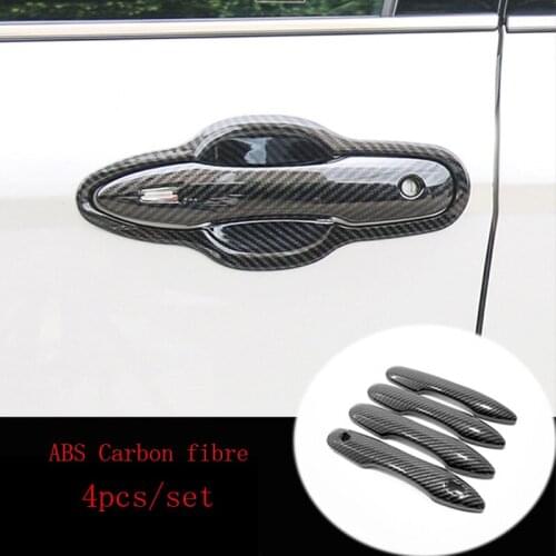 ABS Carbon fibre For Toyota Yaris 2020 2021 accessories Car door protector Handle Decoration Cover Trim Car styling 4 Pcs / set