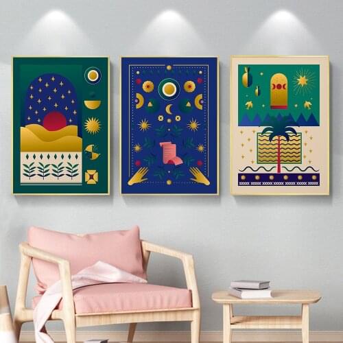 Desert Abstract Bedroom Dream Sleep Wall Art Mystical Posters and Prints Nordic Wall Picture for Living Room Home Decor No Frame