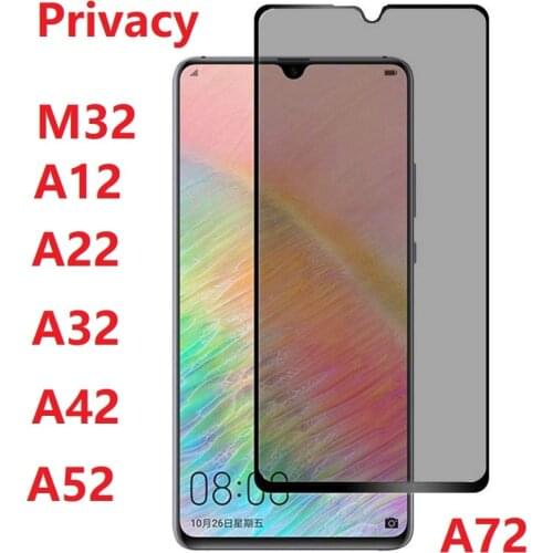 Anti Spy For Samsung Galaxy A12 M32 M12 A22 A32 A52 A72 M62 F62 A42 M42 M31 Tempered Glass Privacy Film Screen Protector