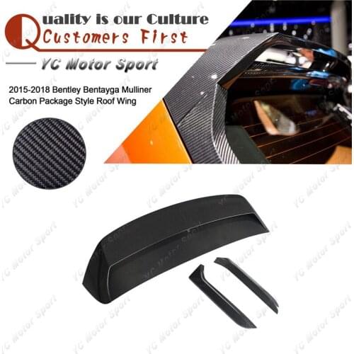 Car-styling Carbon Fiber Roof Wing Fit For 2015-2018 Bentley Bentayga Mulliner Carbon Package Style Rear Roof Spoiler Wing