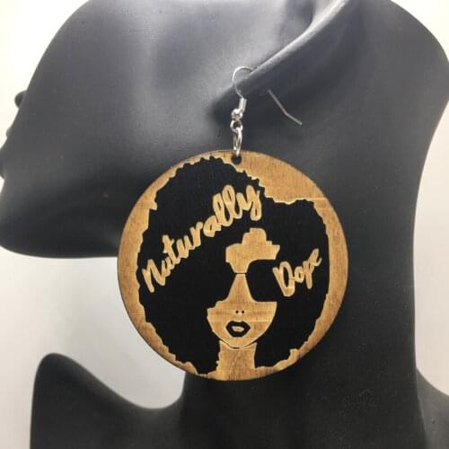 Free Shipping!Engraving Naturally Dope Wooden Earrings