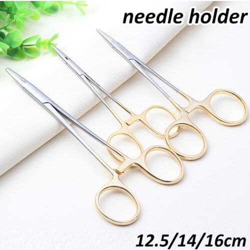 Dental Gold Plated Handle Needle Holder Pliers High Quality Stainless Steel Orthodontic Forceps Surgical Instrument Dentist Tool