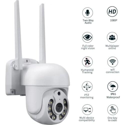 1080P 2MP PTZ WiFi IP Wireless Camera Outdoor Home Security 2MP Speed Dome Camera CCTV Video Surveillance Night Vision IP Cam