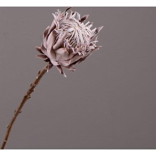 Rustic Style Vintage Artificial Flowers Home Decorative Fake Flowers 1 Piece Beautiful Dried The King Protea Display Flowers