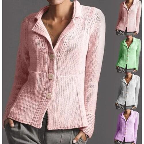 Women cardigan sweater Autumn Winter V Neck Knitted Sweater Long Sleeve Button Cardigan Women Clothing xxxl Street wear