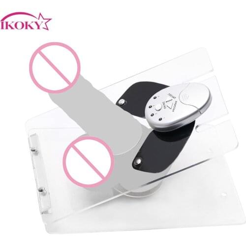 IKOKY Penis Ring Electro Shock Testicle Ball Stretcher Sex Toys For Men Scrotum Bondage Splint Cock Ring Vibrator