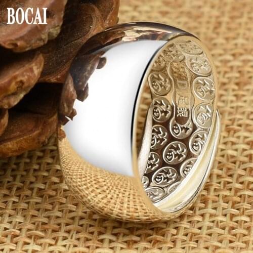 Thumb rings Wang Chunyin ring 990 smooth index alive Men exaggerated large fat silver personality