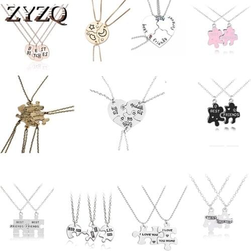 ZYZQ Korean Student Necklace For Women Best Friend Three Petal Stitching Girlfriends Pendant Necklace New Year Gift Jewelry