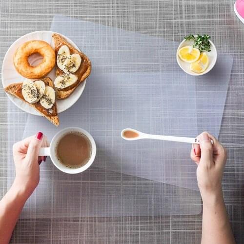 Dinner Table Placemat 45cm x 30cm Polyester Placemat Dining Table Place Pad Mats Transparent Place Mats Plate Mat for Kitchen