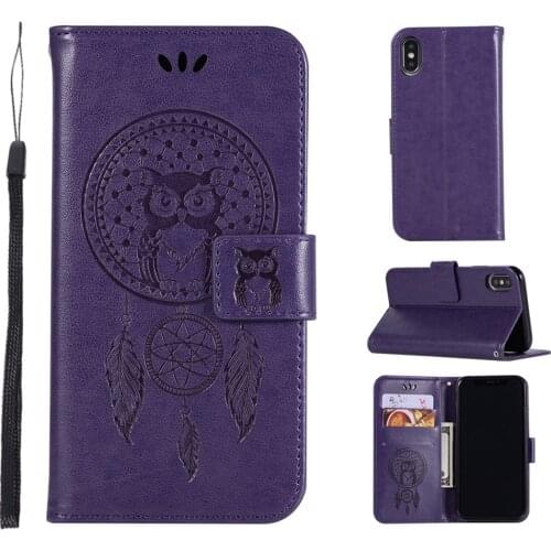 For iPhone 11 Pro XS Max X XR Owl 3D Emboss Cartoon Patterned Leather Flip Case For iPhone 6 6s 7 8 Plus 5 5s SE Phone Cover