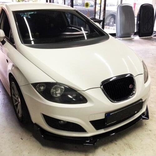 Seat Leon Mk2 Front Bumper Attachment 2005 2006 2007 2008 2009 2010 2011 2012 Gloss Black 3 Pcs