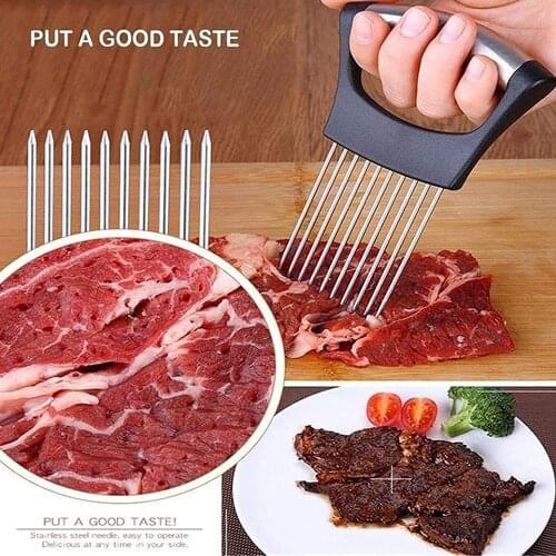 BalleenShiny Vegetable Meat Stainless Steel Fork Slices Kitchen Assistant Tool Cutting Chopper For Potato Onion Fruit Slices