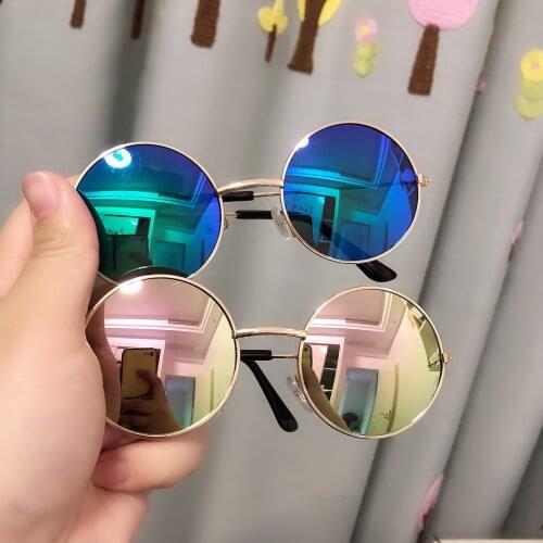 Fashion Retro Round Sunglasses For Children Circle Alloy Frame Sun Glasses Brand Kids Sunglasses Eyewear Goggles Oculos UV400