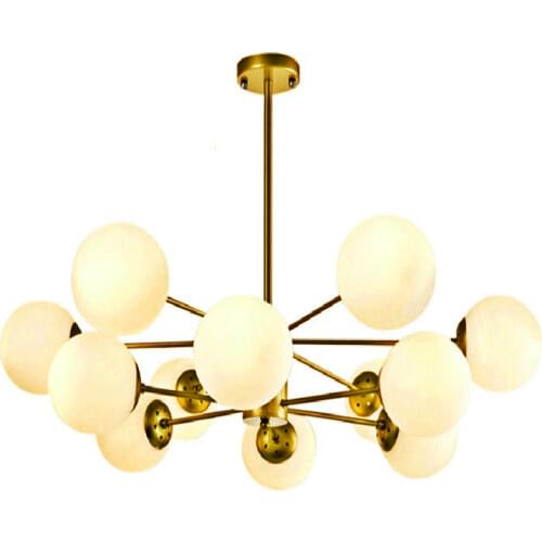 Nordic Designer Spherical Lampshade Iron Art Pendant Lights Living Room Design Lighting Bedroom Hanging Light Molecular Lamp