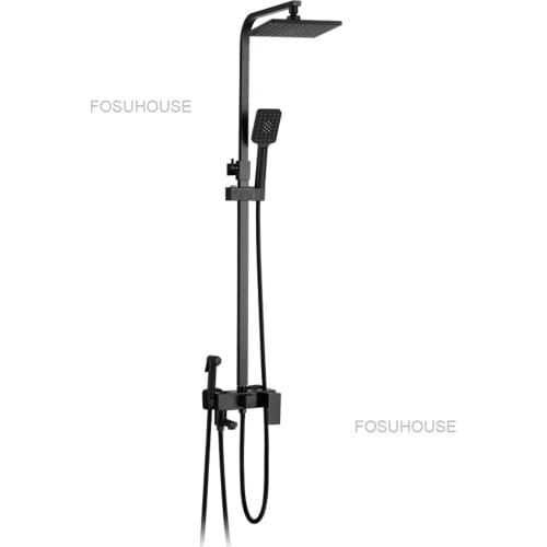 New Black Shower Set Shower Bathroom Nordic Bathroom Household Faucet Shower Head Set kitchen sink double sink kitchen fixtures