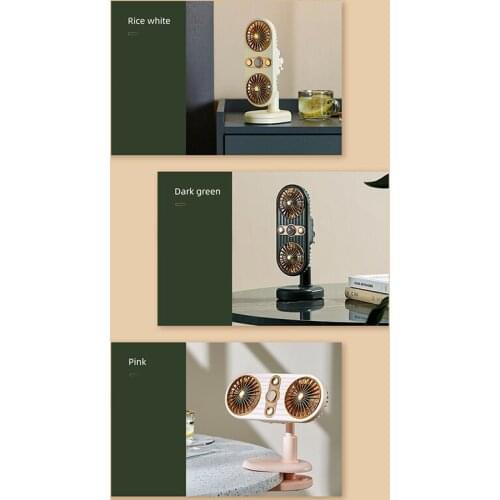 New Mini Clip Fan Desktop Household Lovely Vertical Double Head USB Small Fan Cart Fan