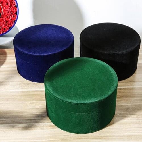Wholesale Large Size Candy Color Round Cylindrical Velvet Gift Box Wedding Party Flower Cosmetics Jewelry Decorative Gift Box