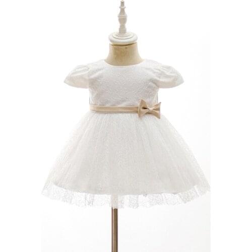 Baptism Girl Dress First Birthday Baby Dresses For Girls Child Infant White Princess Dress Embroidery Flower Party Gown 0-24M