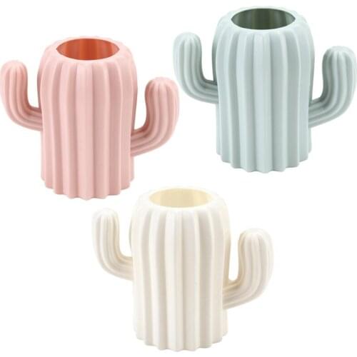 Pen holder Creative Student Stationery Desktop Cactus Desk Multifunction Storage Box PE Pen Container Brush Pot Office Supplies