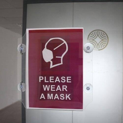 TX 1.5MM Clear acrylic construction protects signage from damaging elements Window Sign Holder with Suction Cups, Double-sided