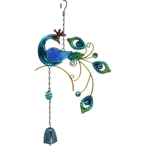 Garden Birds Wind Chimes Window Balcony Kingfisher Peacock Yard Wall Tree Branch Hanging Bells Ornament Home Outdoor Decor