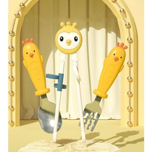 Cute Baby Learning Chopsticks Cartoon Animal Beginner Chopstick Tableware Silicone ABS Chopsticks Kids Eating Training Helper